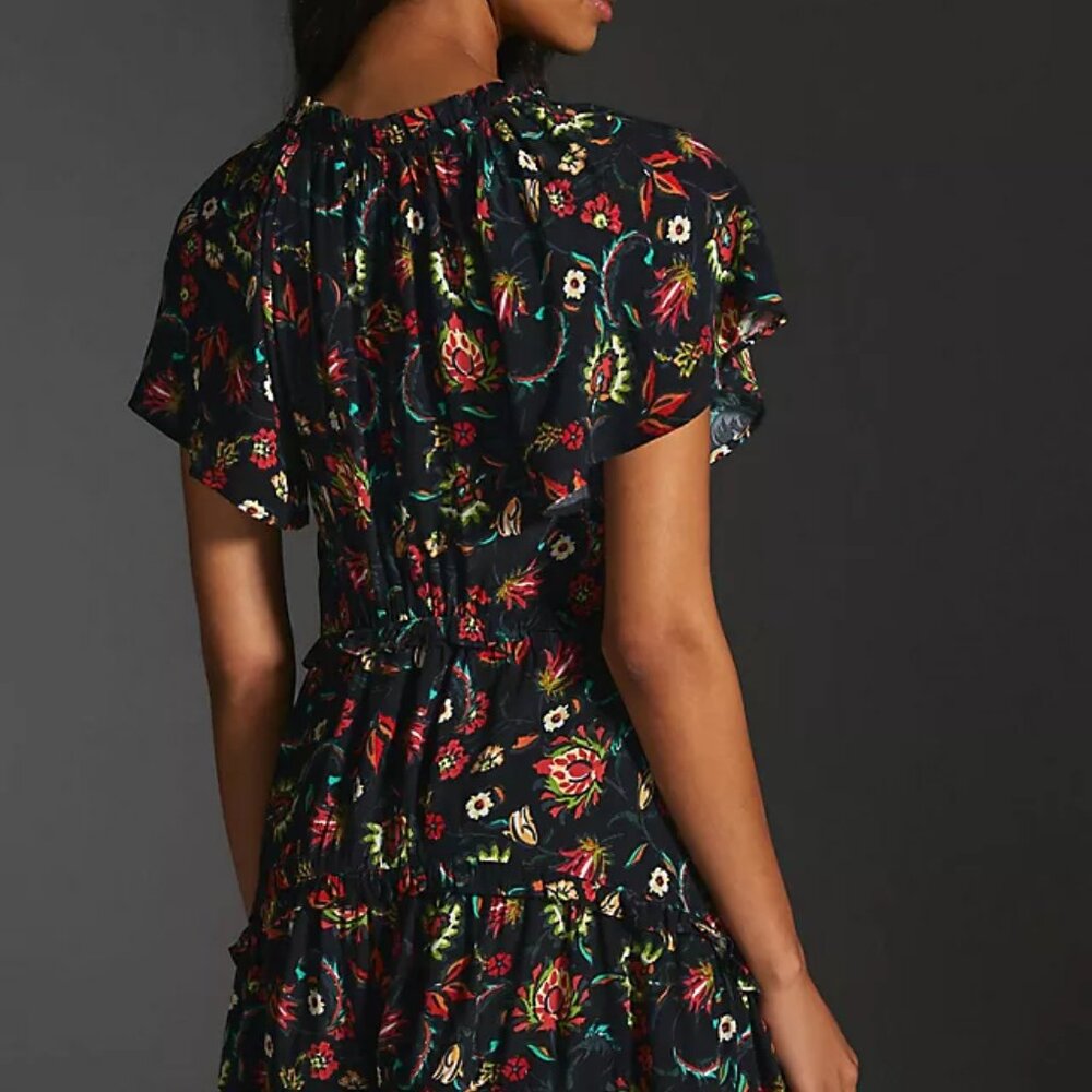 By Anthropologie Robin Tiered Mini Dress XS‎ MSRP $138 - Picture 2 of 2